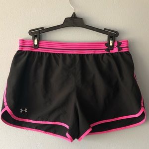 Women’s Under Armour Black & Pink Athletic Shorts